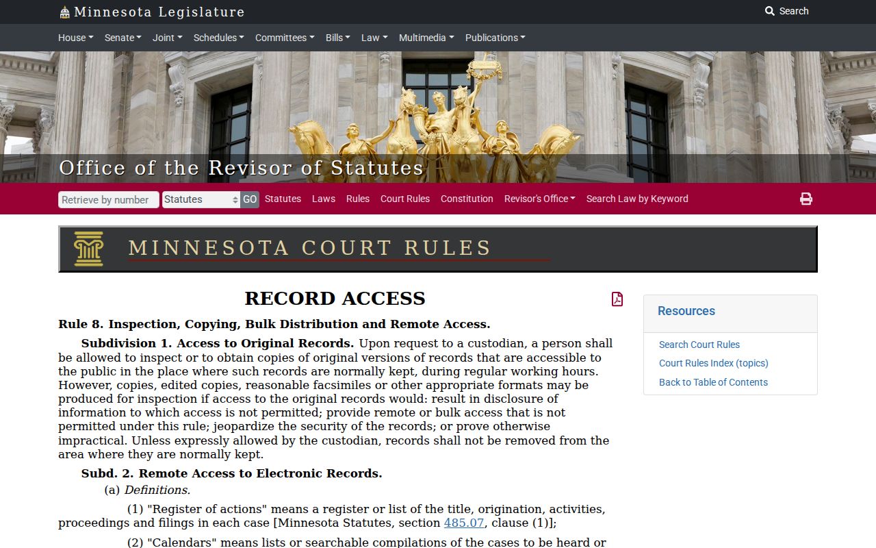 Fillmore County bench warrant public access rules